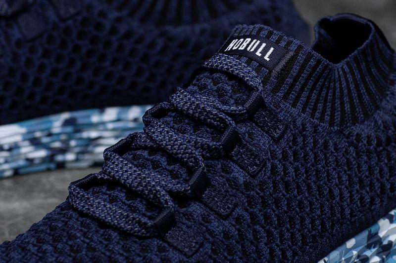 Men's Nobull Midnight Wild Ocean Knit Running Shoes Navy | SG R2048V